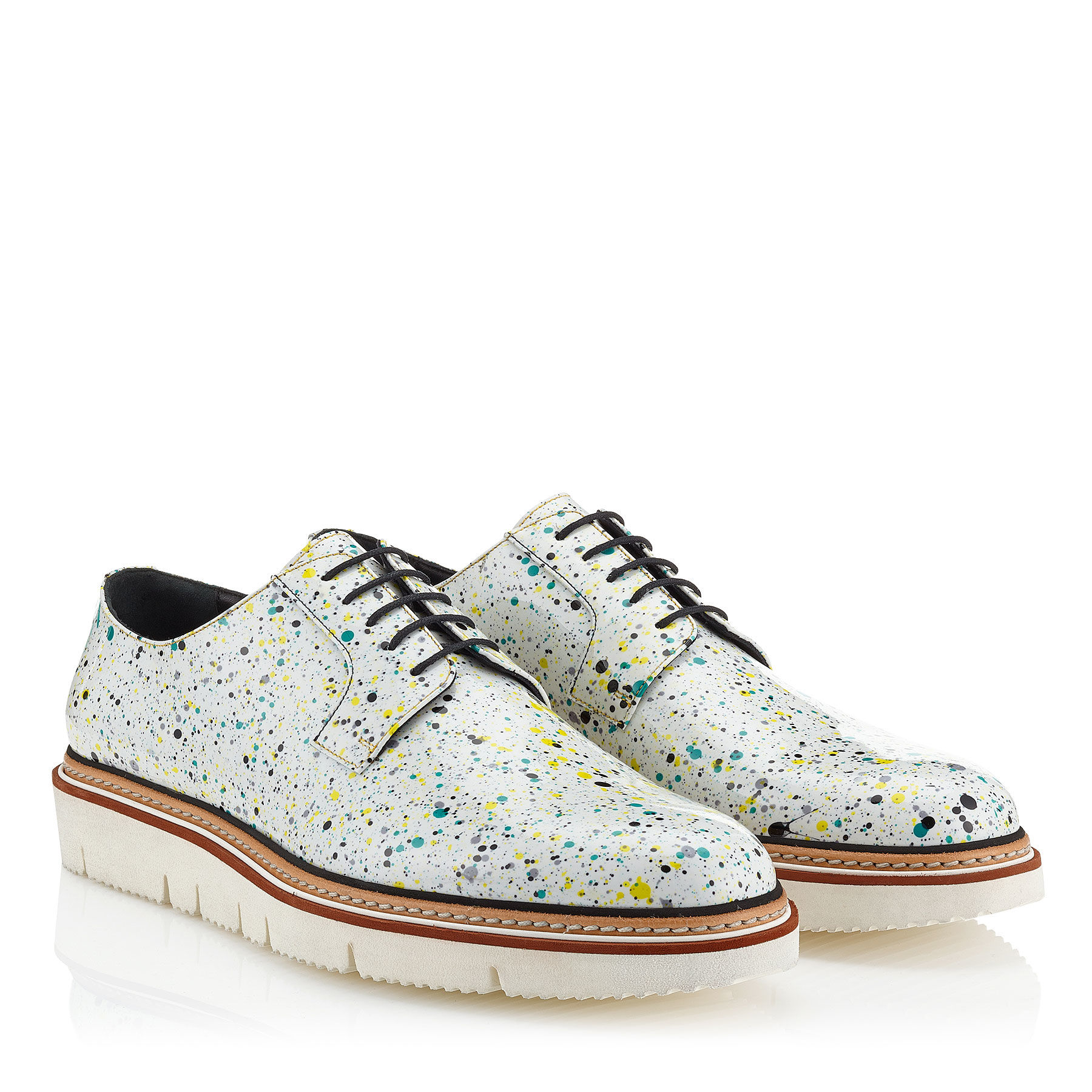 Lyst - Jimmy Choo Lars White Galaxy Patent Lace Up Shoes in White for Men