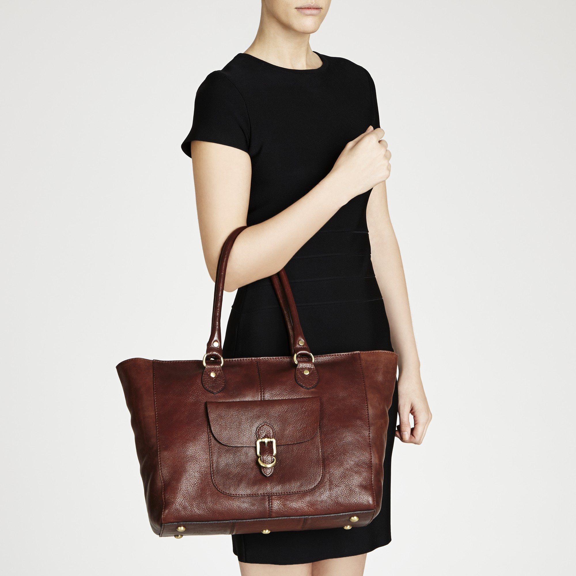 John Lewis Winchester Large Leather Tote Bag In Brown Lyst Gallery