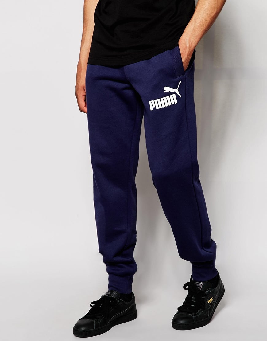 Puma Joggers With Logo in Blue for Men | Lyst