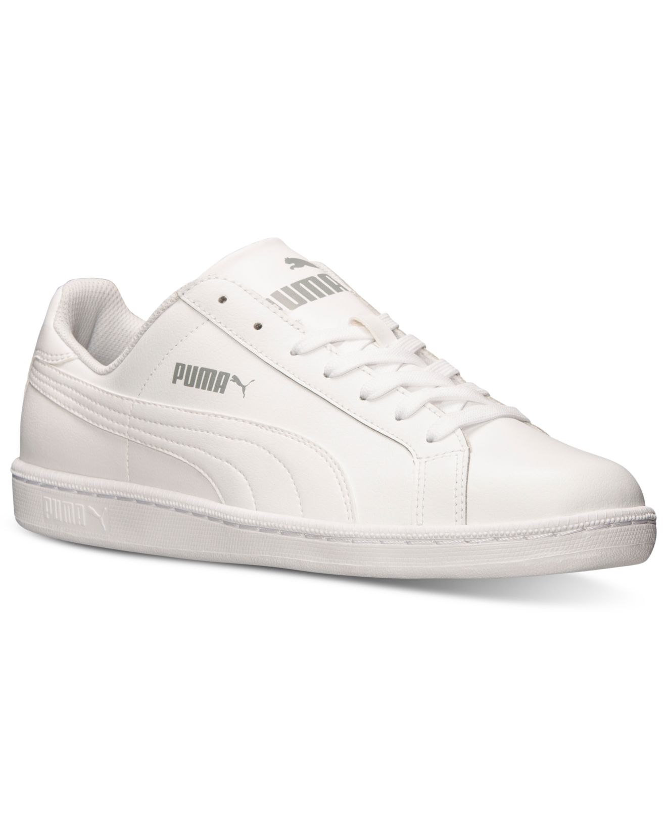 PUMA Men'S Smash Leather Casual Sneakers From Finish Line in White for ...