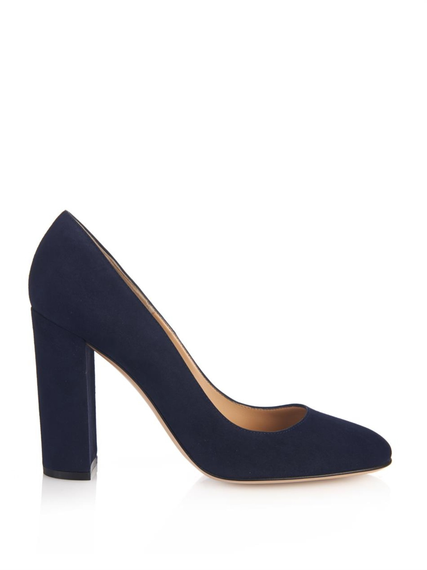 navy suede pumps block heel