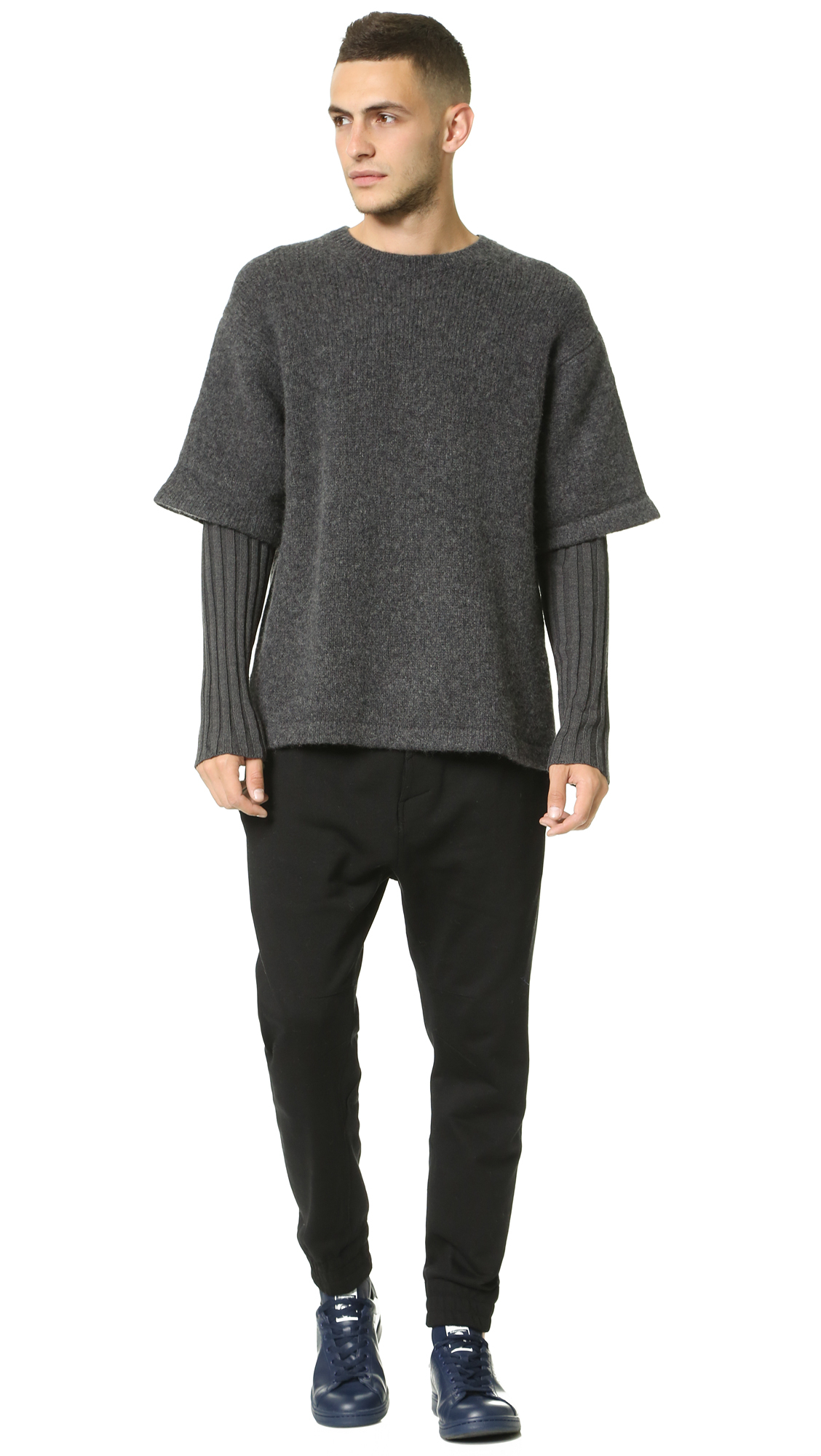 Download Lyst - Opening Ceremony Double Layer Oversized Crew Neck ...