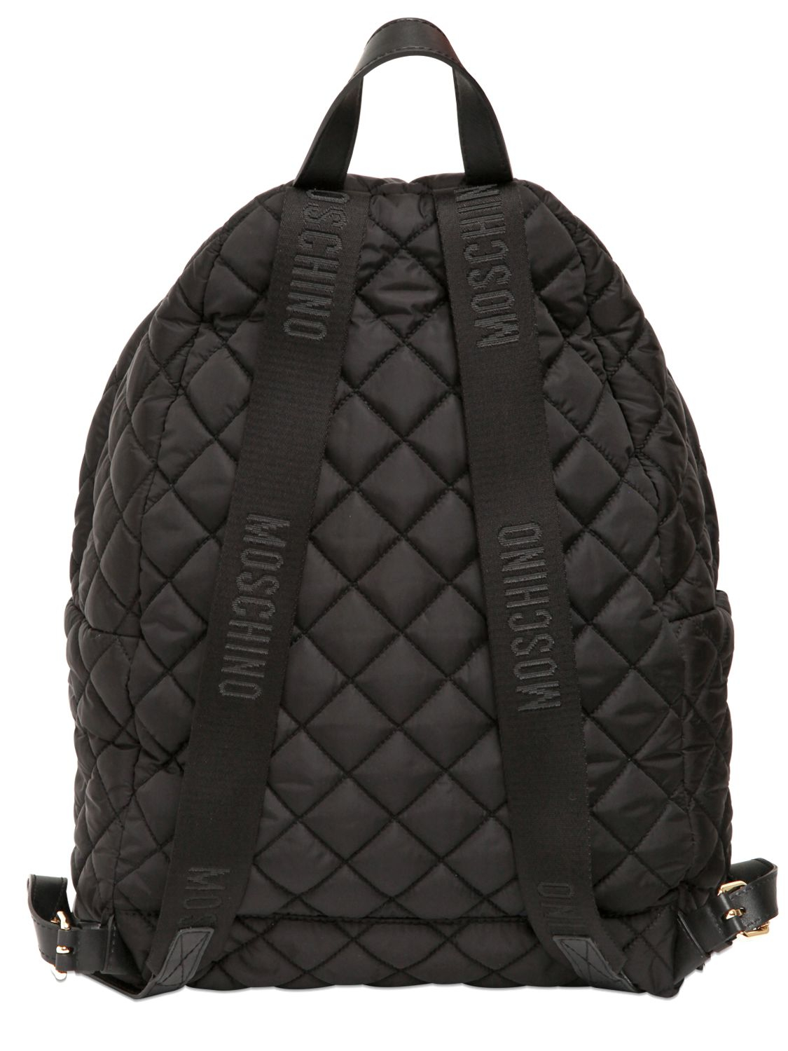 moschino quilted nylon backpack