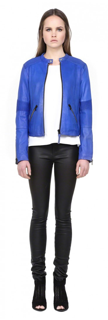 Mackage Tika Cobalt Leather Jacket With Quilting In Blue Lyst Gallery