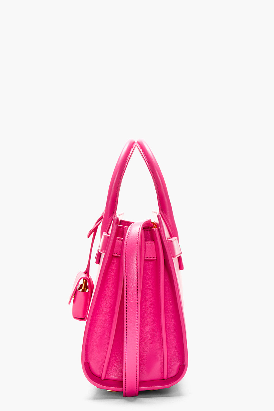 Lyst - Saint Laurent Pink Calfskin Leather Sac Du Jour Mini Tote Bag in ...