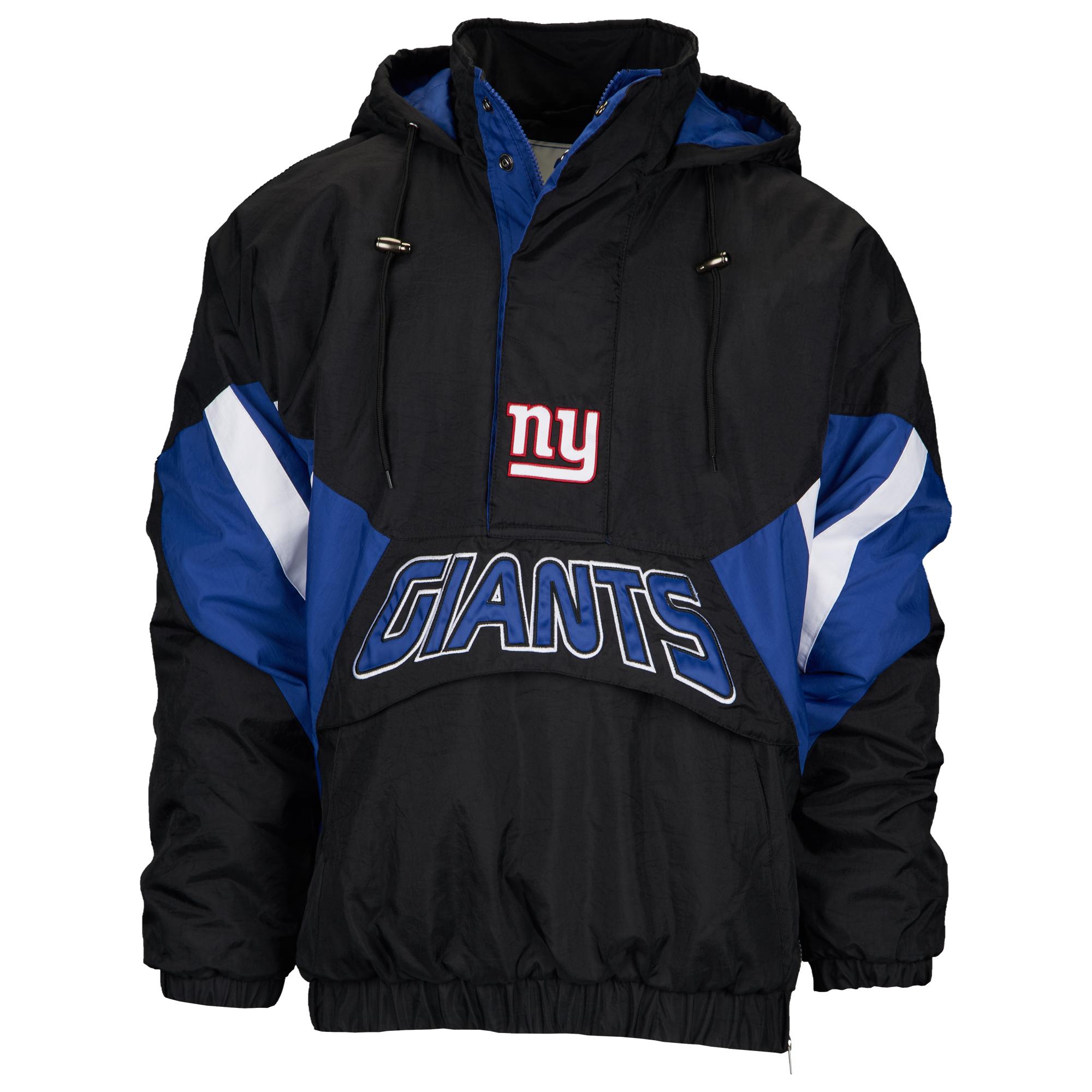 Starter New York Giants Nfl 1/2 Zip Hooded Pullover Jacket in Black for