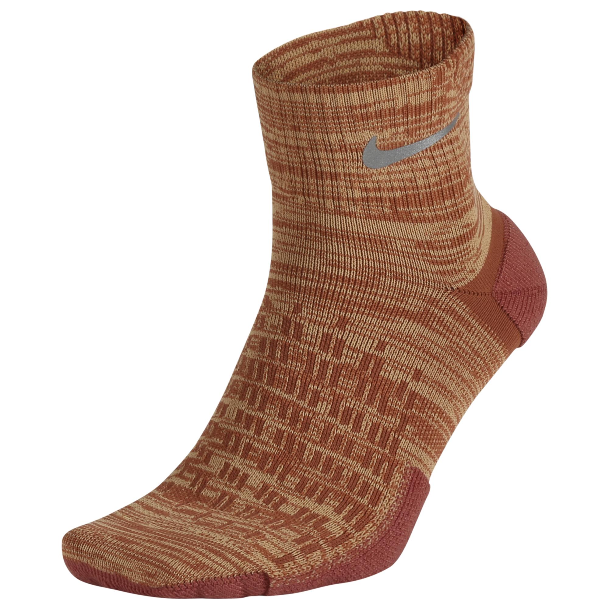 Nike Elite Cushioned Ankle Running Socks in Brown for Men - Lyst