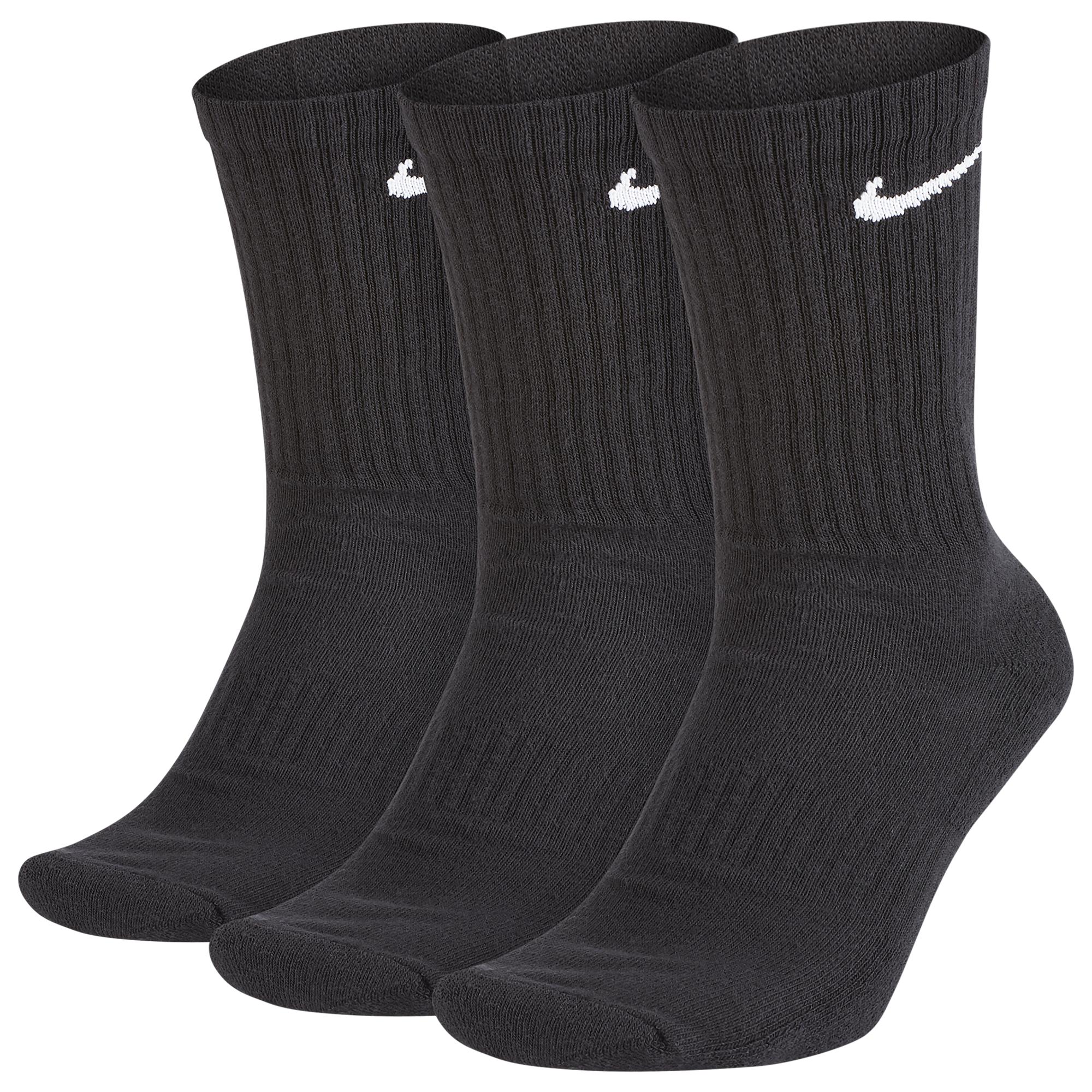 Nike 3 Pack Dri-fit Cotton Crew Socks in Black for Men - Lyst