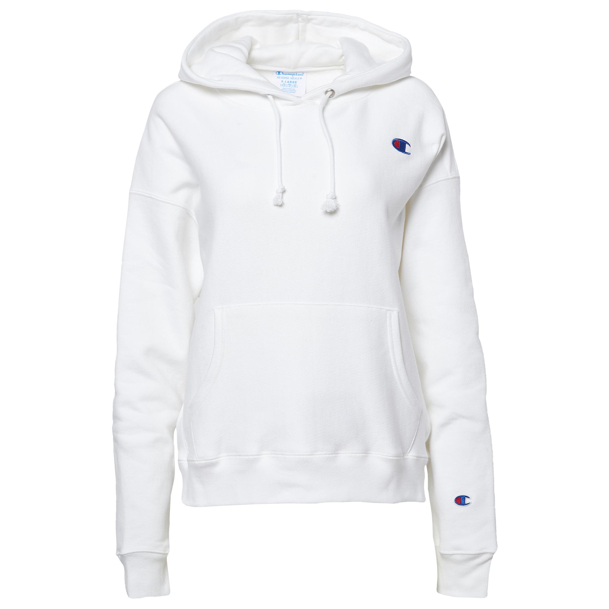 Champion Logo Pullover Hoodie in White - Lyst