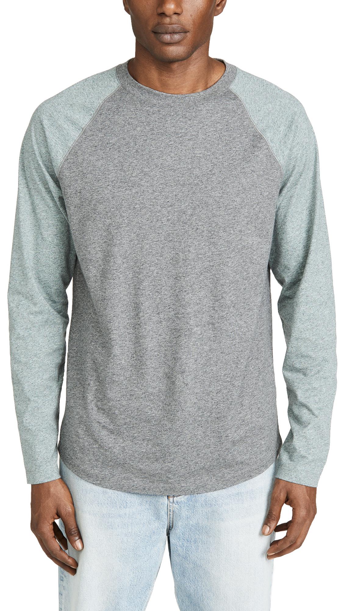 Vince Long Sleeve Contrast Sleeve Baseball Shirt in Gray for Men Lyst