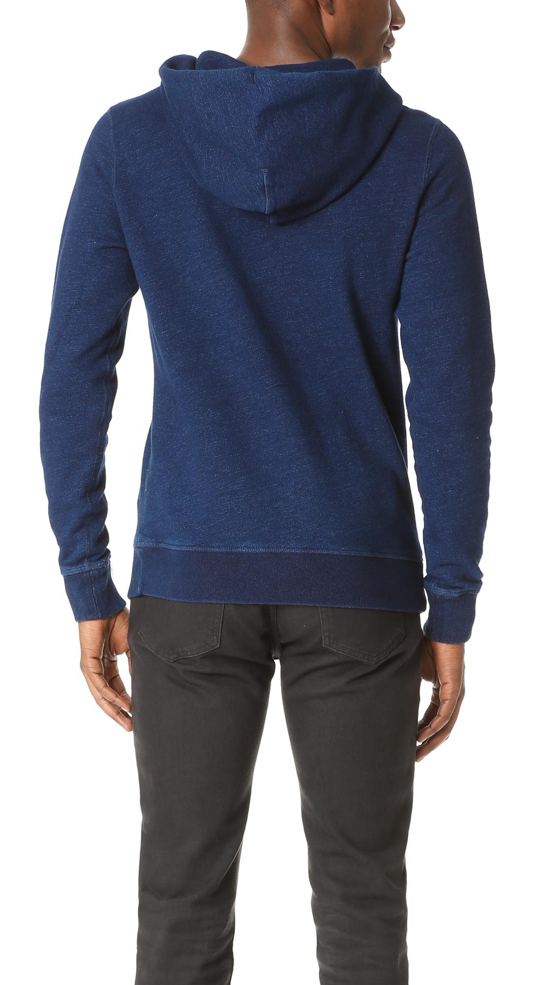 Scotch & soda Home Alone Hoodie With Button Closure in Blue for Men | Lyst