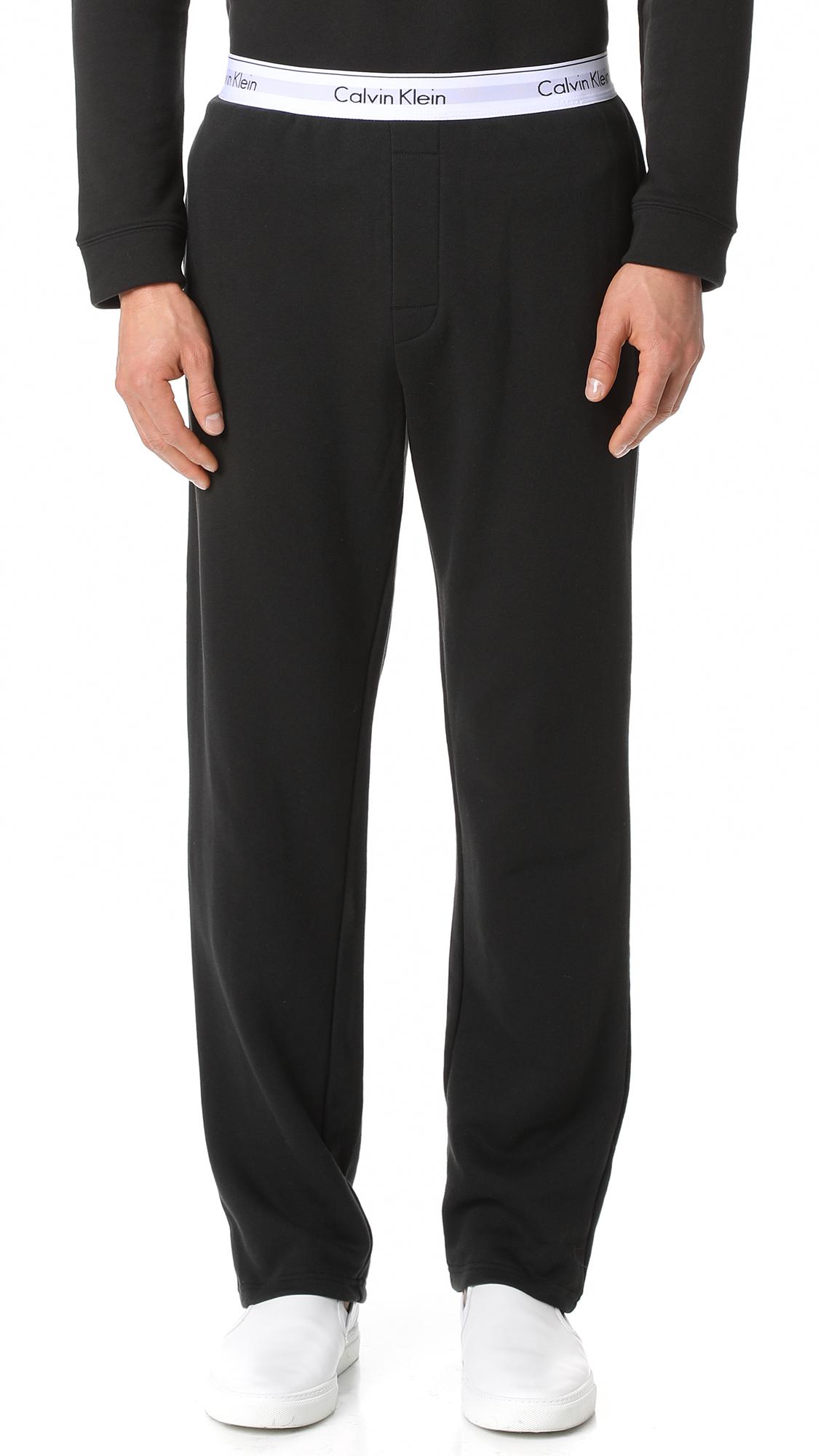 Calvin klein Modern Cotton Sweatpants in Black for Men | Lyst