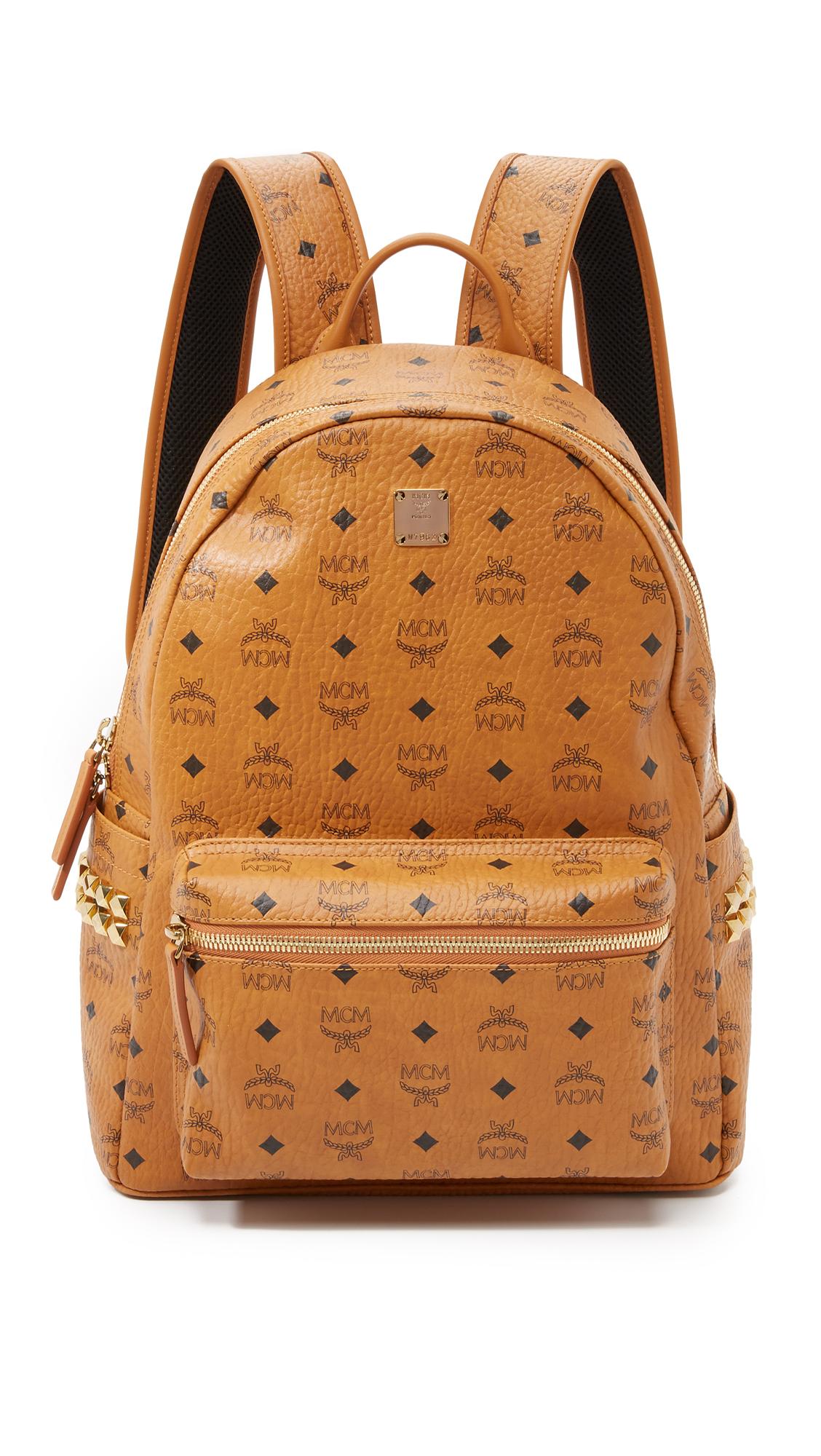 Mcm Stark Medium Side Stud Backpack in Brown for Men | Lyst