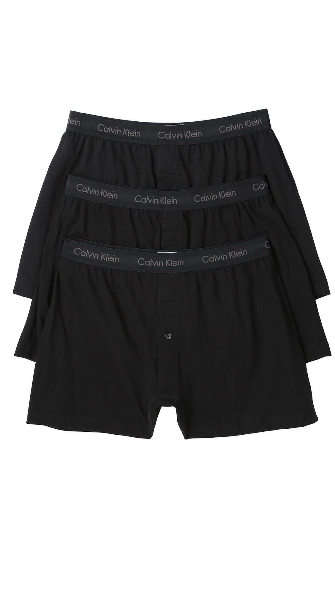 Lyst - Calvin Klein Cotton Classic 3 Pack Knit Boxers in ...