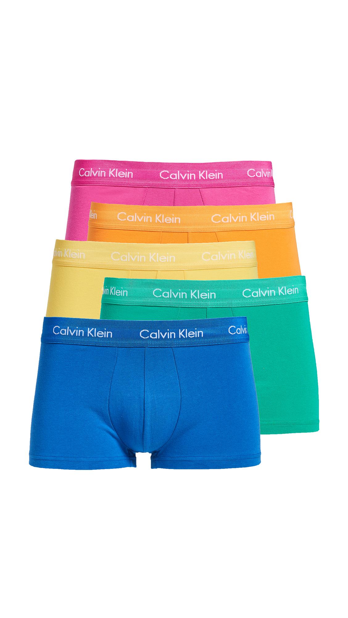 Calvin Klein Cotton Stretch 5 Pack Pride Pack Low Rise Trunks for Men ...