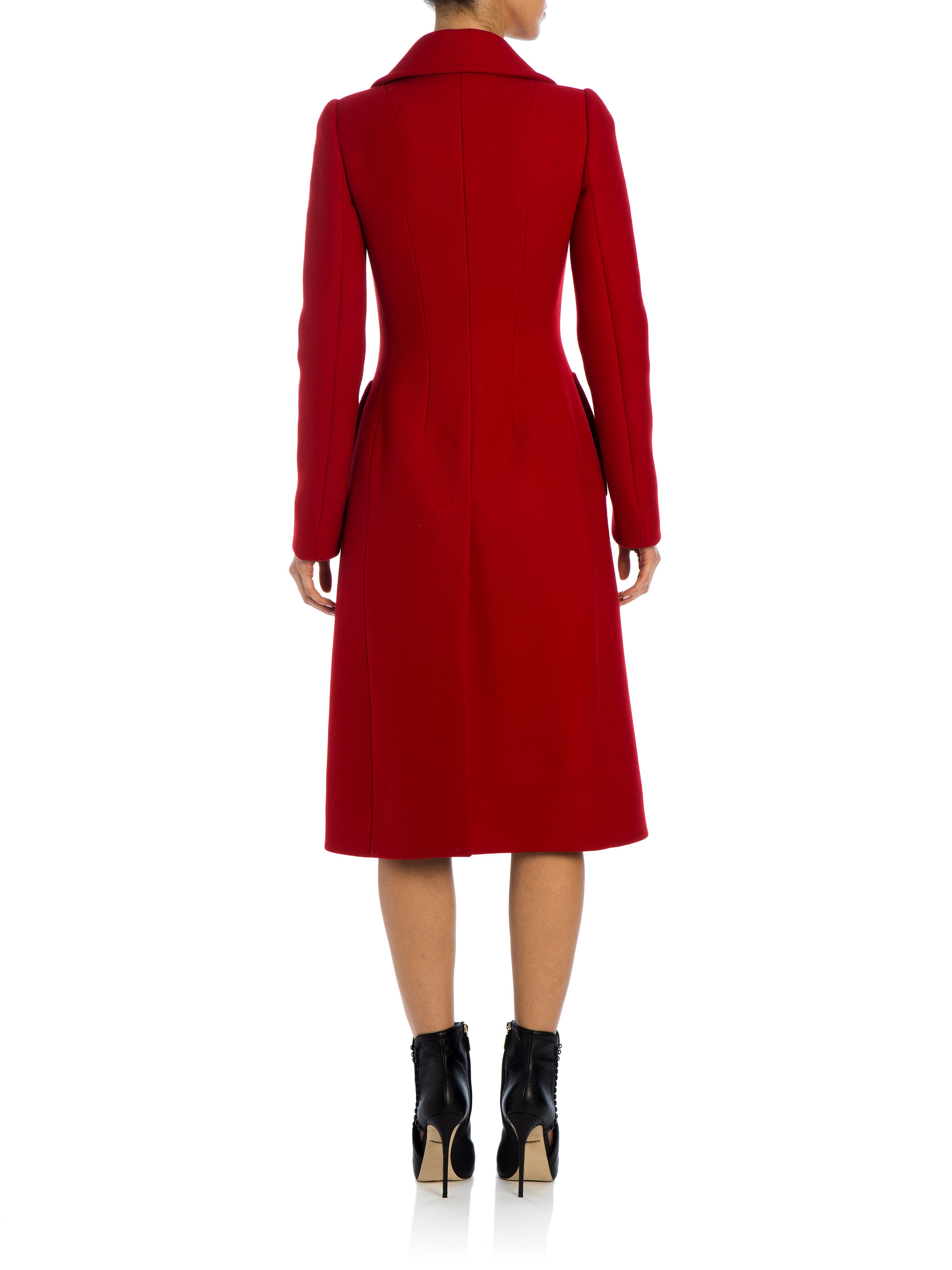 Lyst - Dolce & Gabbana Long Wool-cashmere Coat in Red
