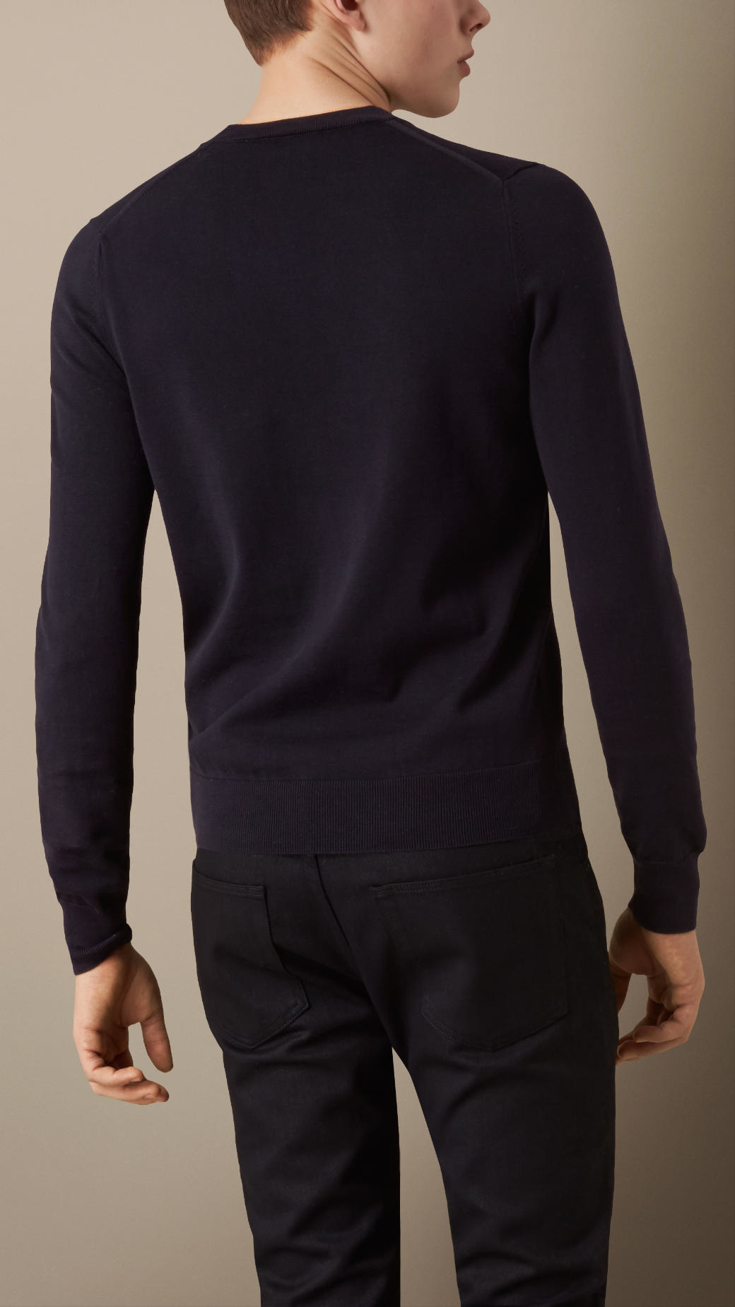Lyst - Burberry Crew Neck Cotton Sweater in Blue for Men