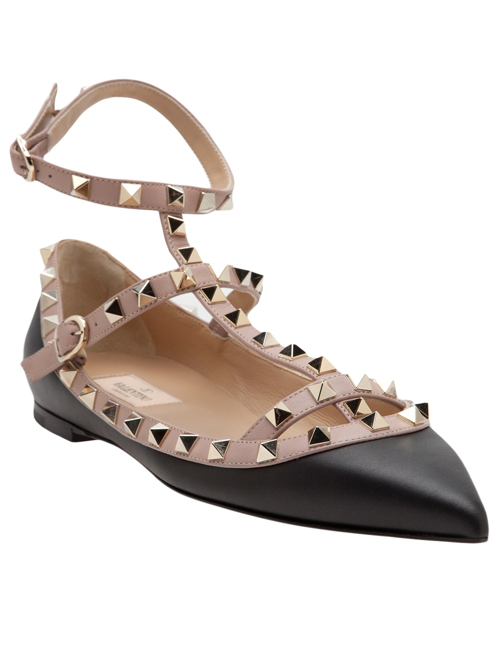 valentino black flat shoes