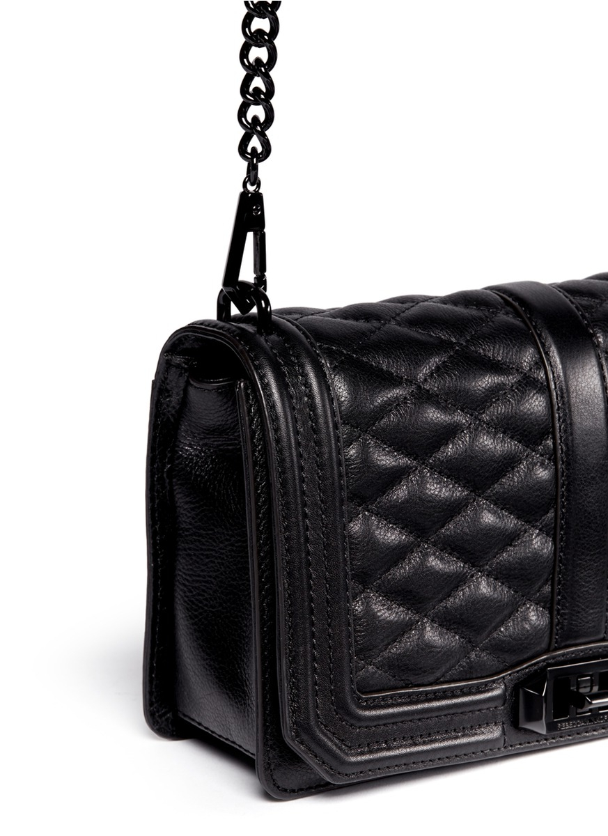 Rebecca Minkoff &#39;Love&#39; Quilted Leather Crossbody Bag in Black - Lyst