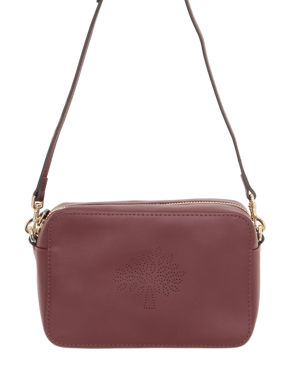 Mulberry Blossom Perforated Nappa Shoulder Bag in Purple (BURGUNDY) | Lyst