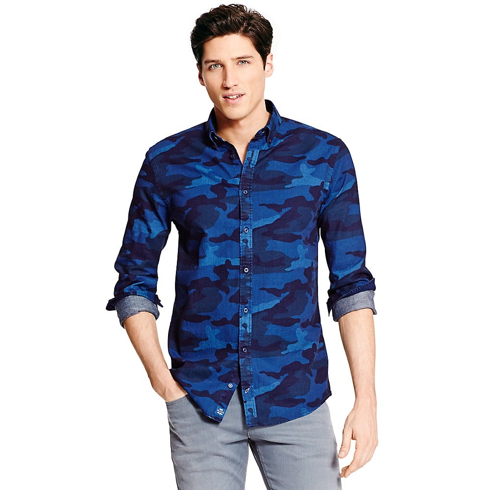 Tommy hilfiger Custom Fit Camo Chambray Shirt in Blue for Men (VINTAGE ...