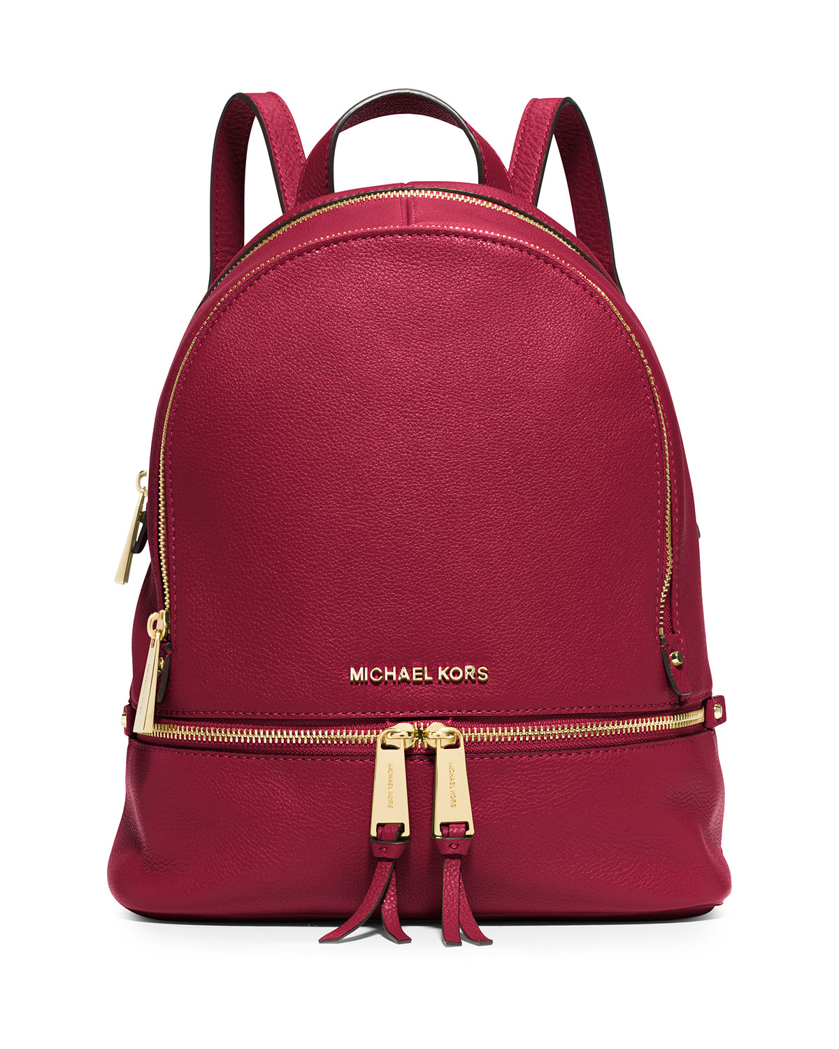 Lyst - Michael Michael Kors Rhea Small Leather Zip Backpack in Red