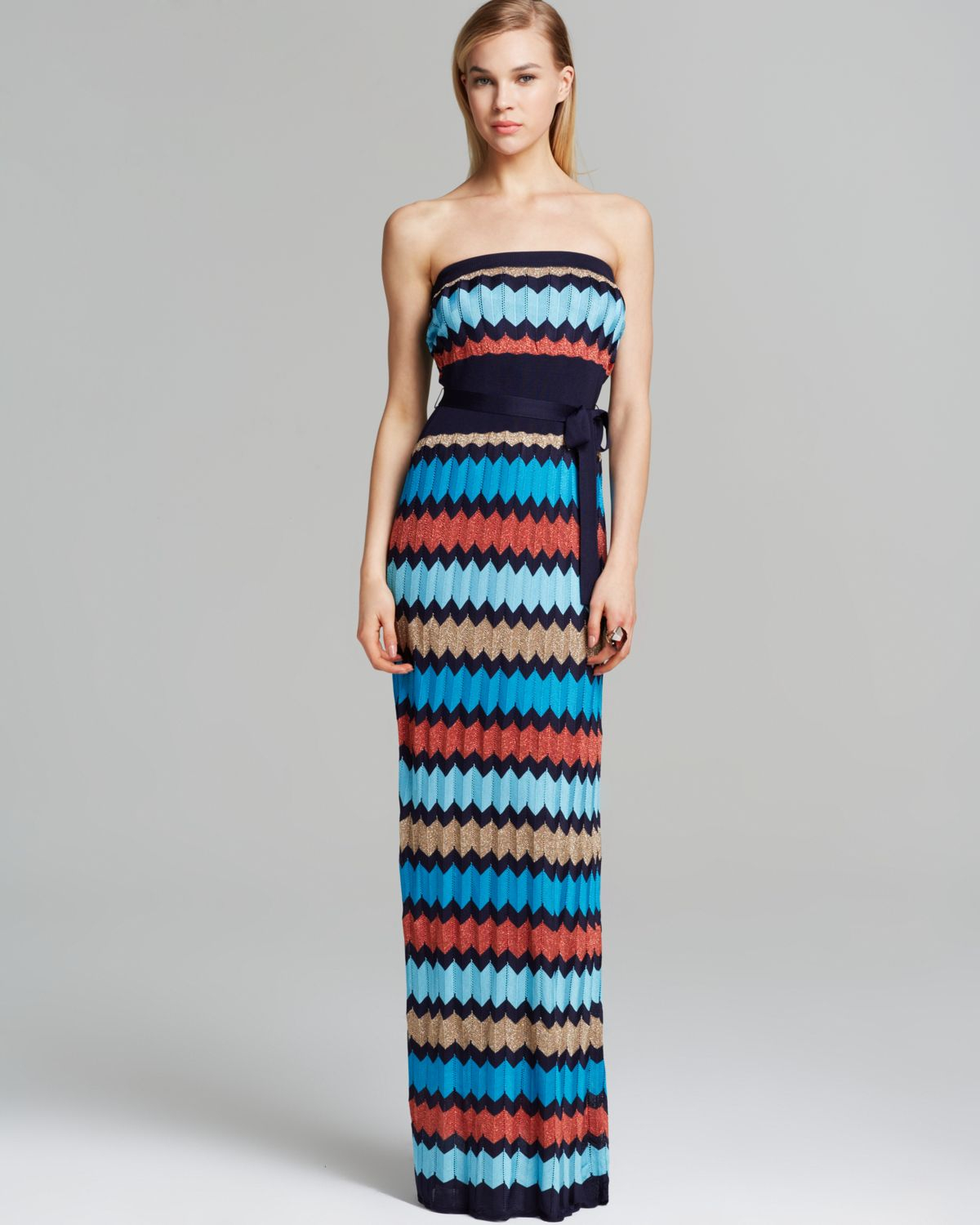 Lyst Laundry by shelli segal Maxi Dress Strapless Chevron Knit
