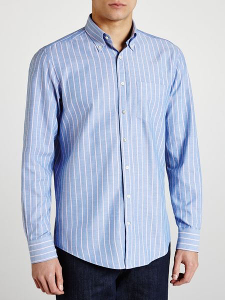 Gant Striped Summer Oxford Shirt in Blue for Men | Lyst