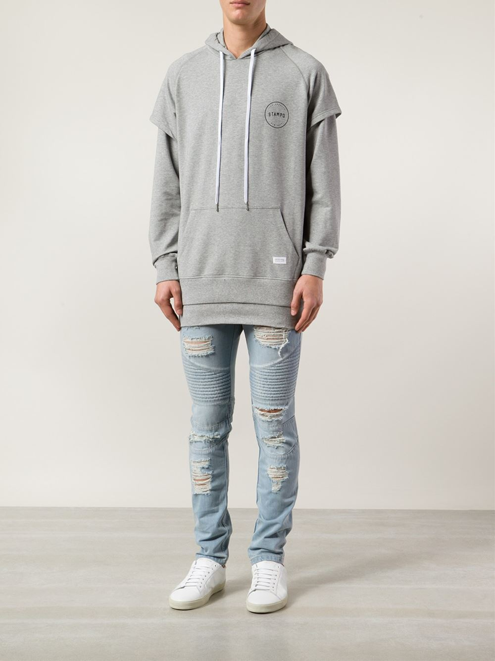 Lyst - Stampd Oversized Hoodie in Gray for Men
