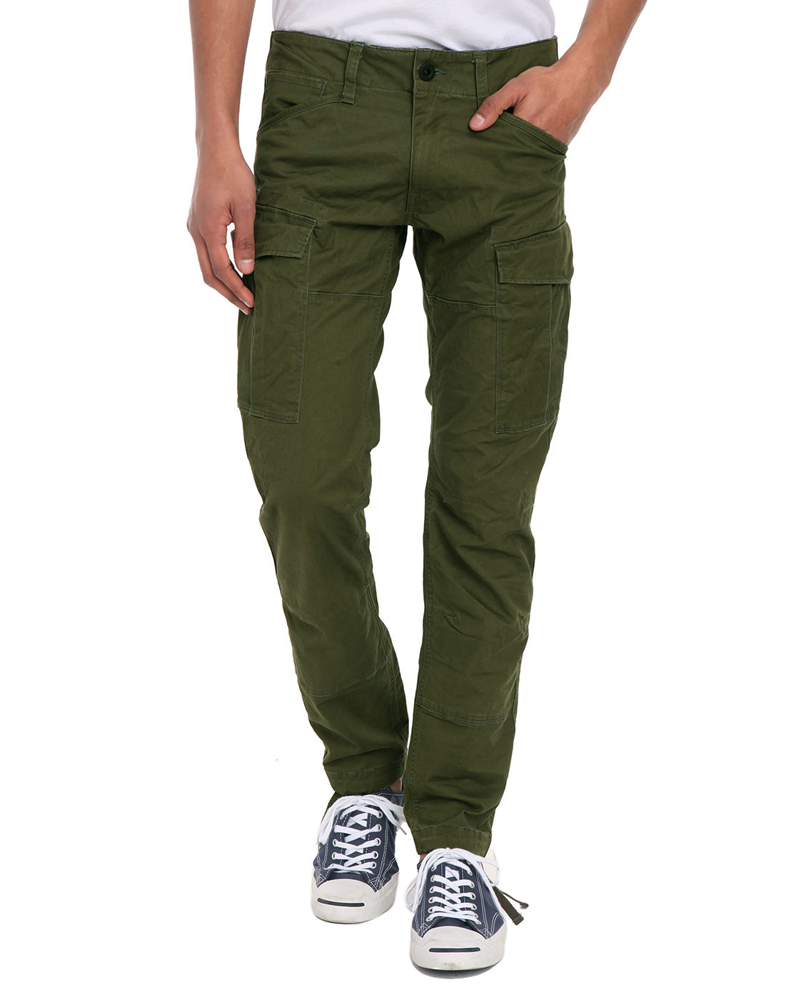 men's slim fit khaki cargo pants