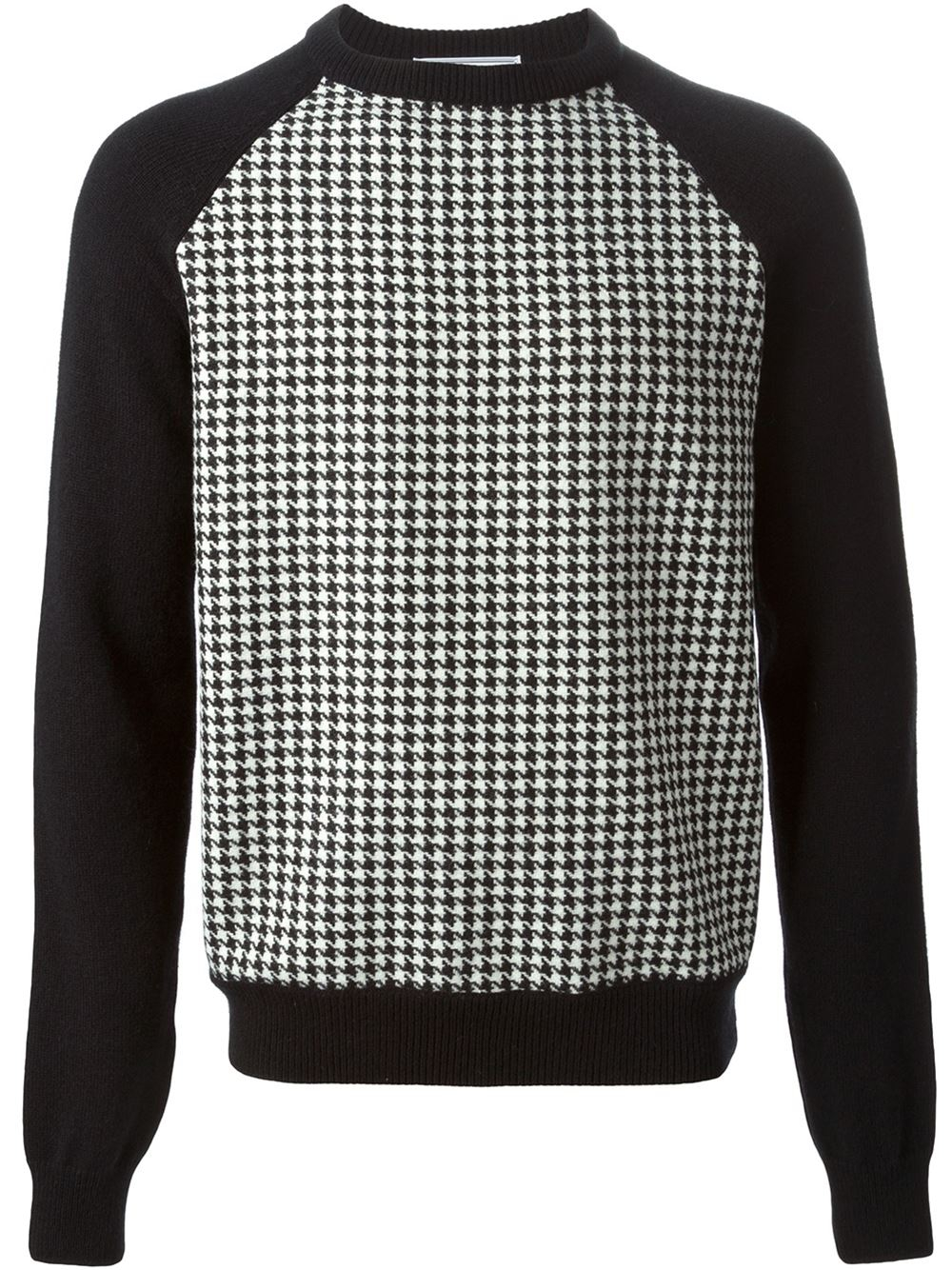Ami Houndstooth Pattern Sweater in Black for Men Lyst
