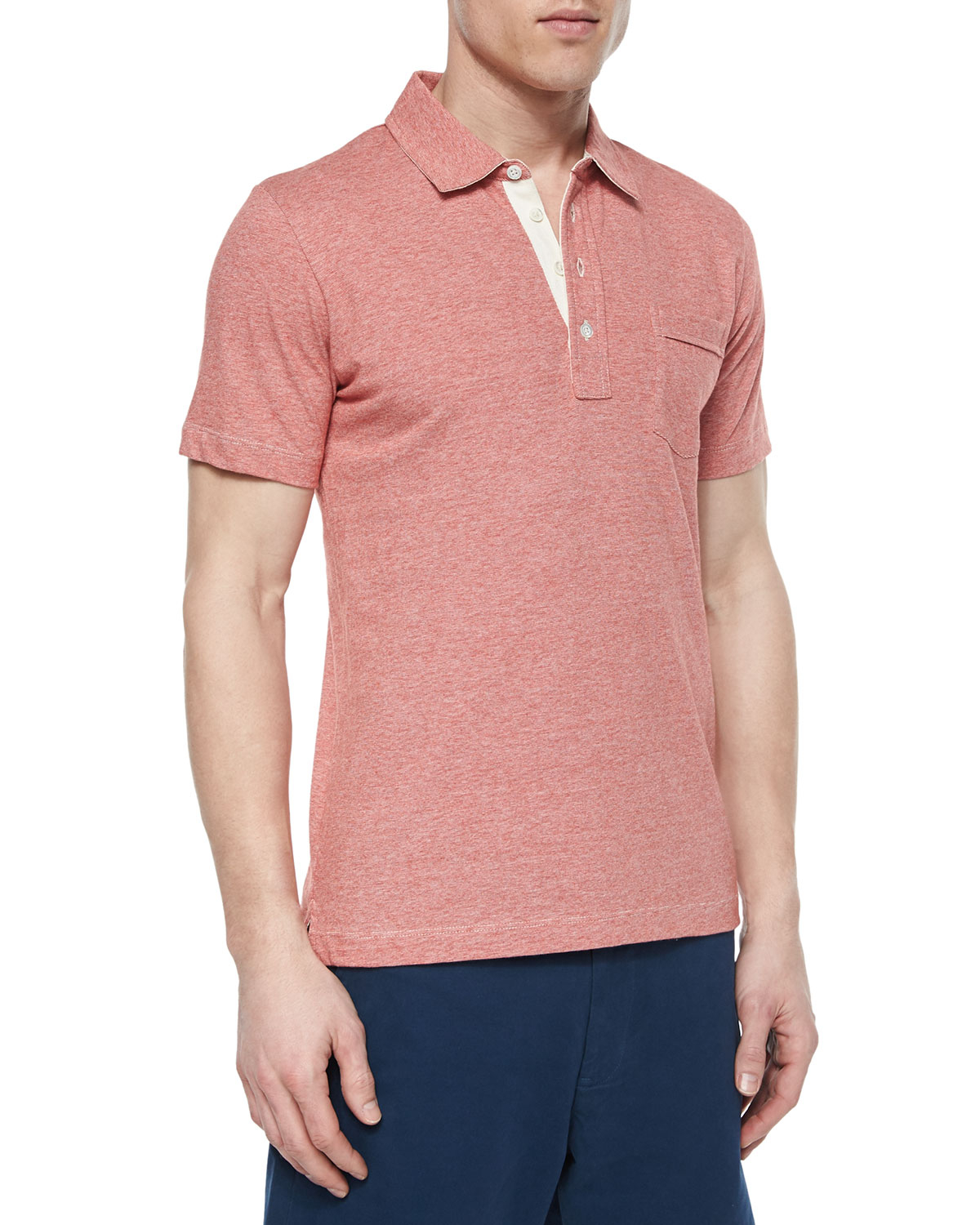 Billy reid Pensacola Jersey Polo Shirt in Red for Men | Lyst