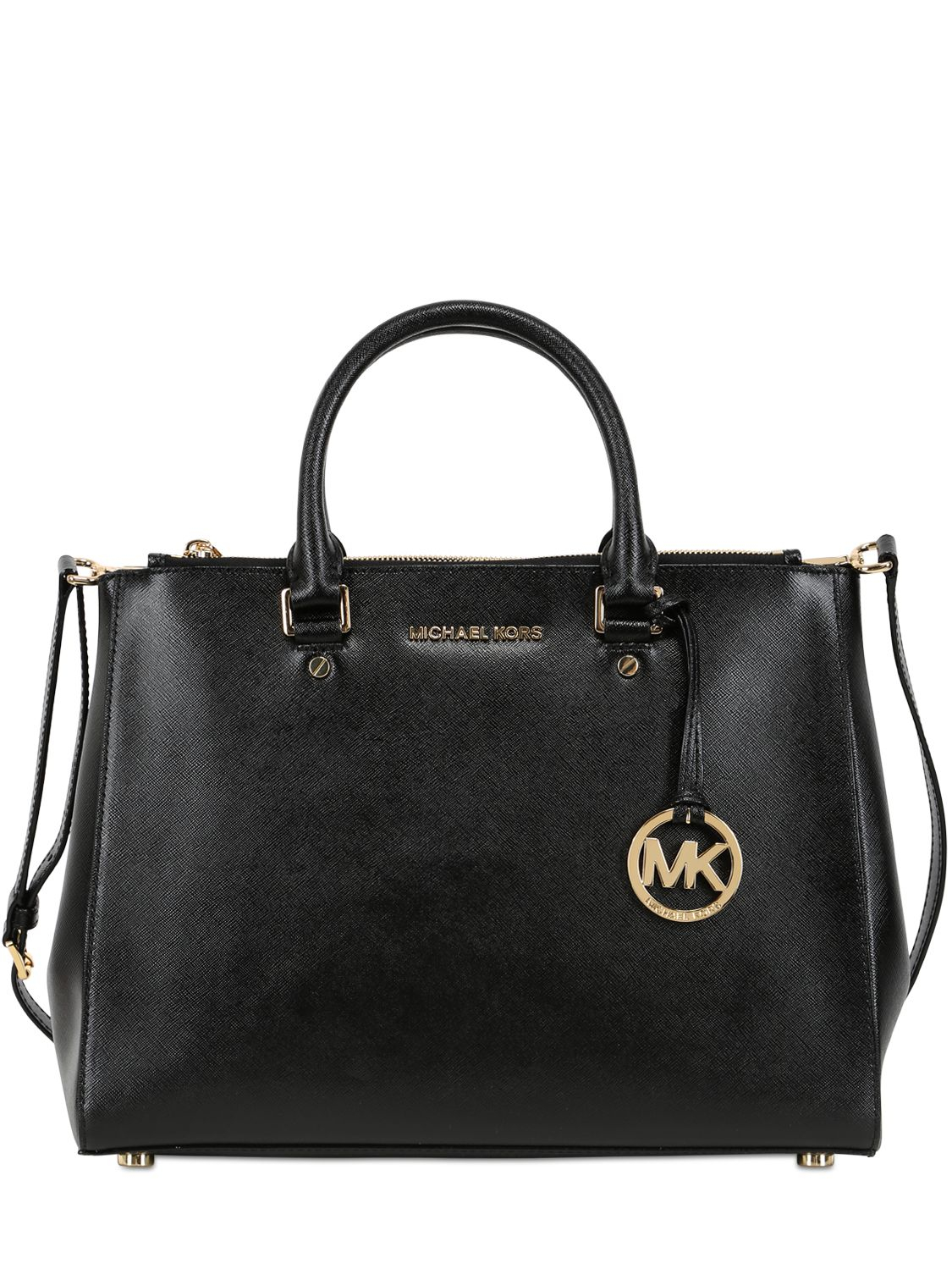 Michael By Michael Kors Large Sutton Saffiano Patent Leather Bag in ...