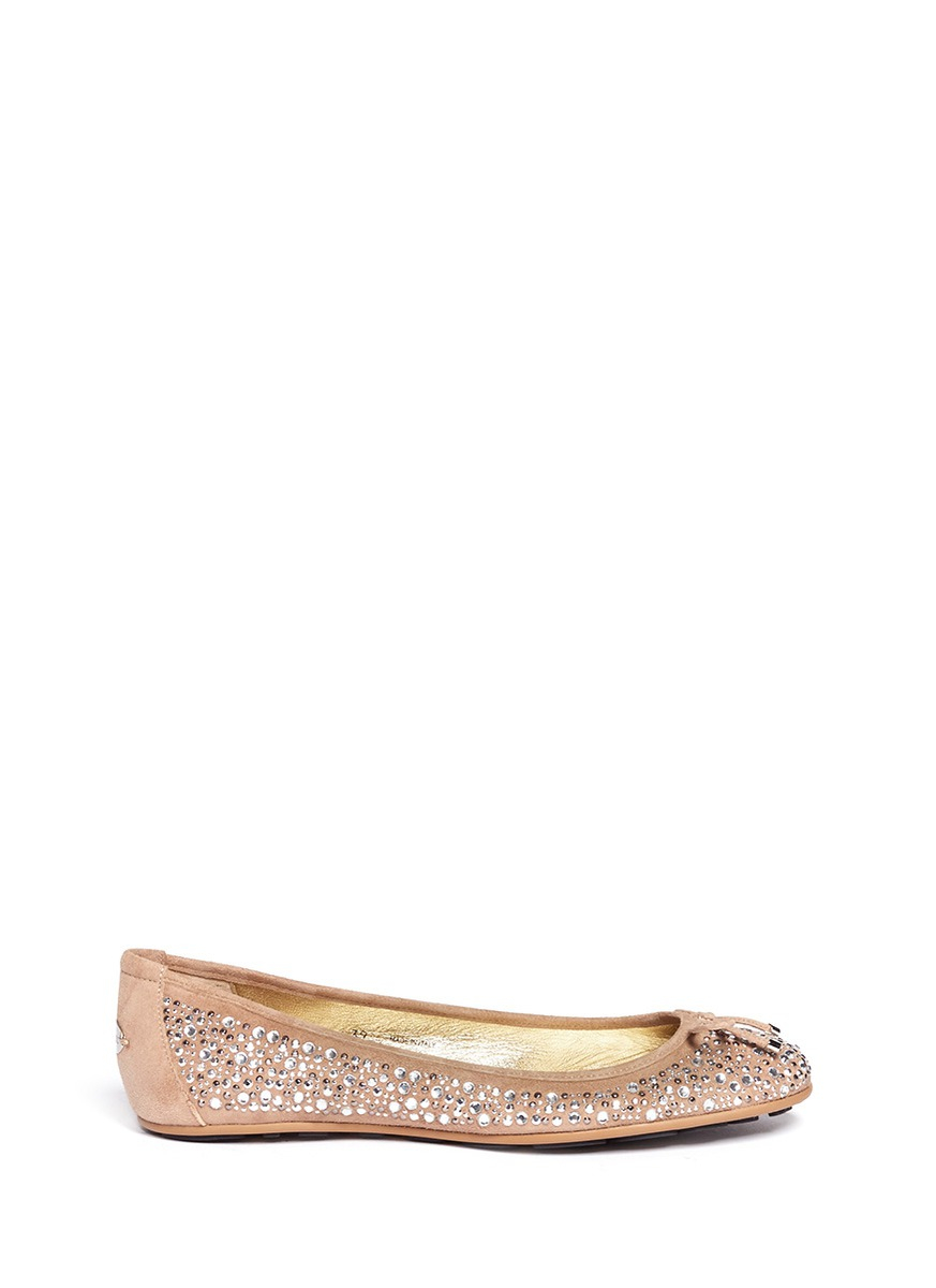 jimmy choo weber crystal ballerina flat