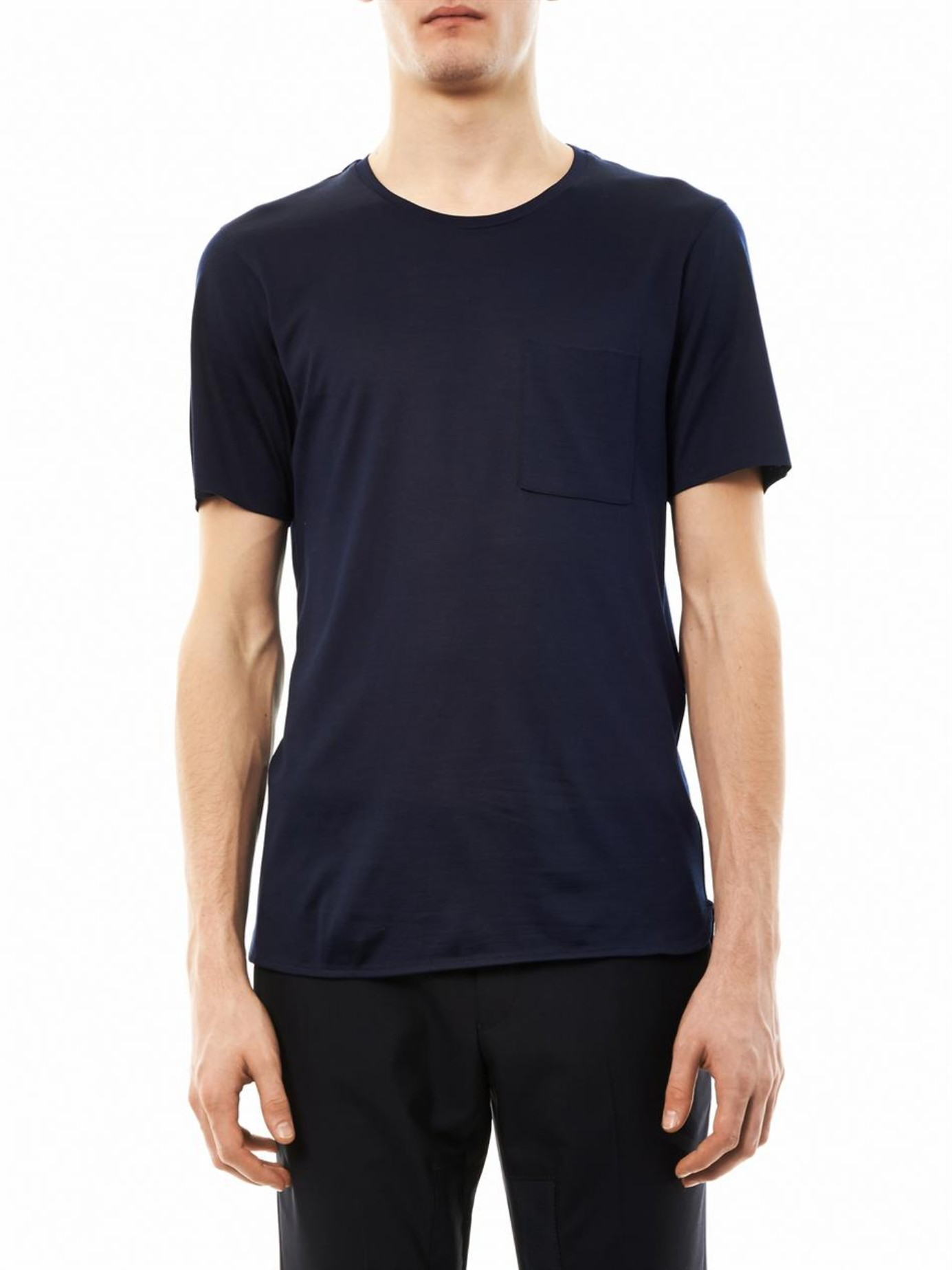 Lyst - Balenciaga Silk-Jersey T-Shirt in Blue for Men