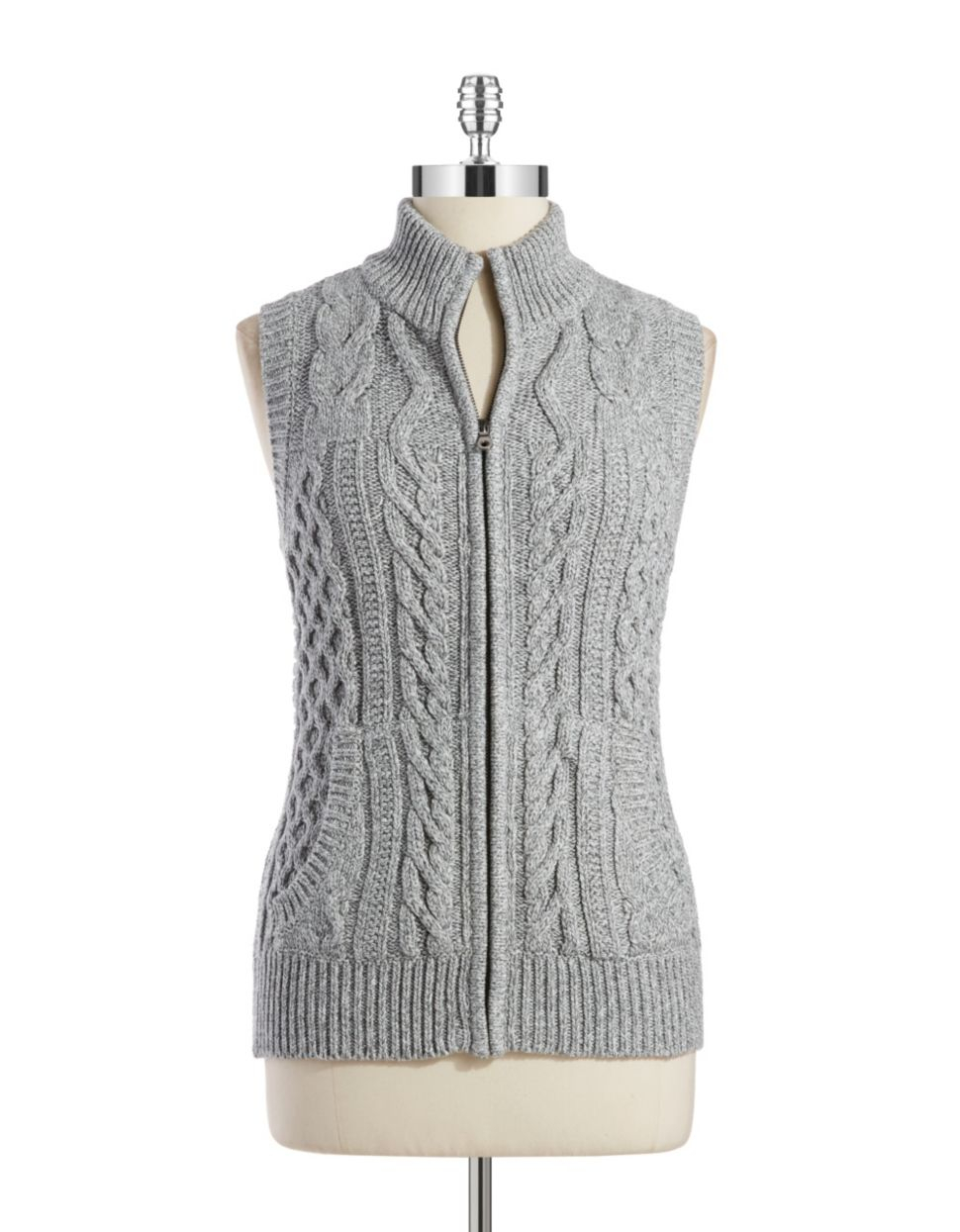 Lyst Jones new york CableKnit Sweater Vest in Gray