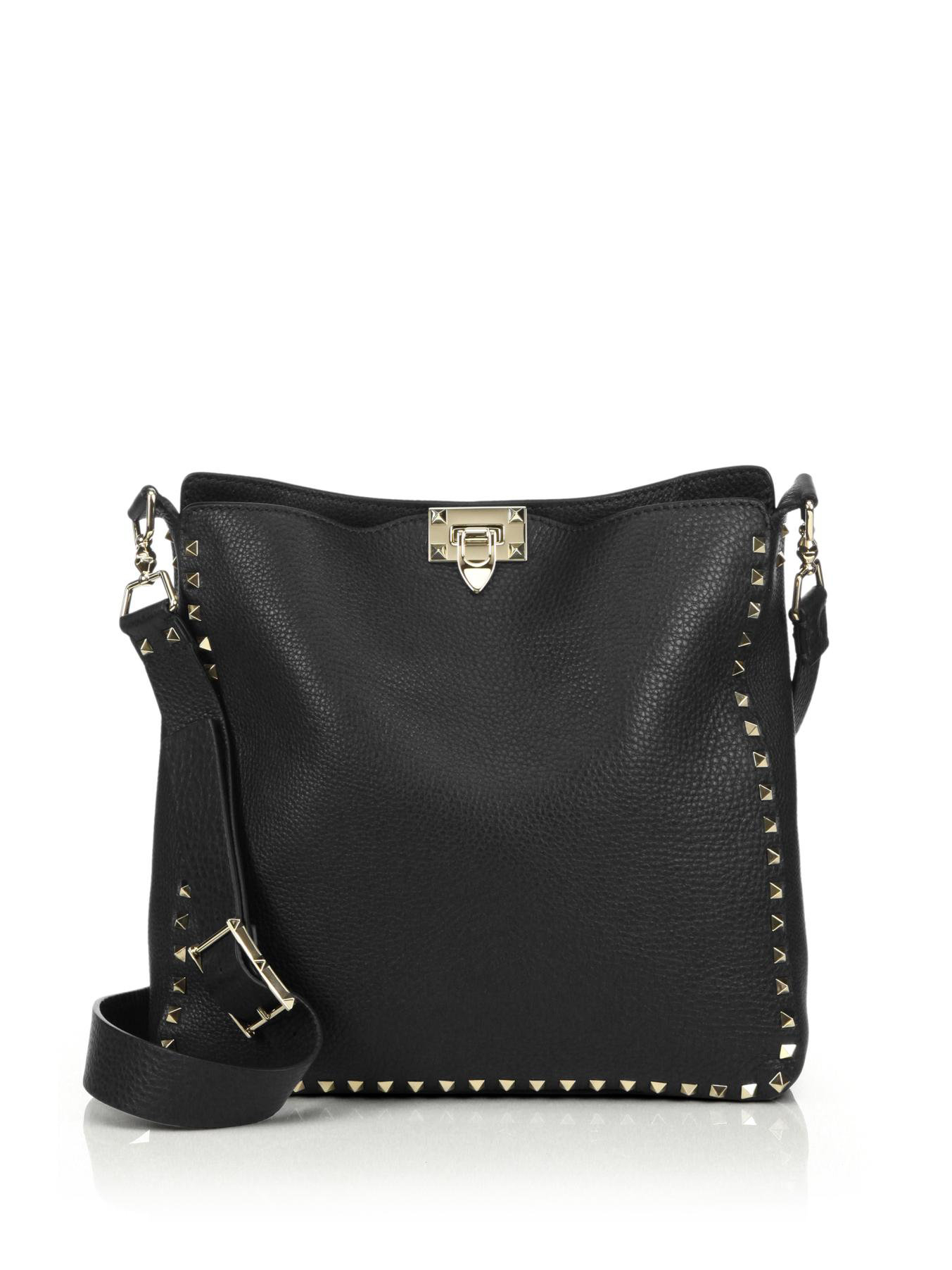 Valentino Rockstud Utilitarian Medium Crossbody Bag in Black | Lyst