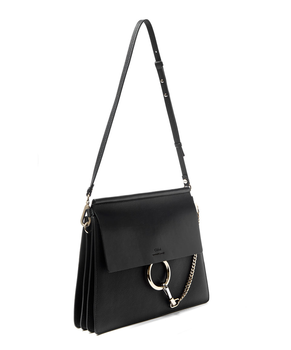 chloe python handbag - Chlo Medium Black Faye Leather Shoulder Bag in Black | Lyst
