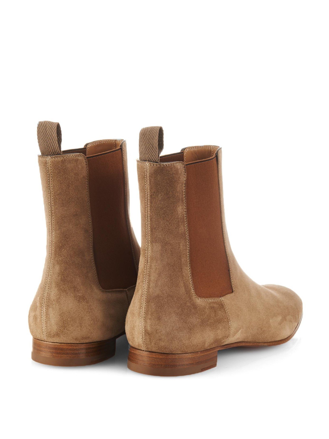 christian louboutin beige suede boots