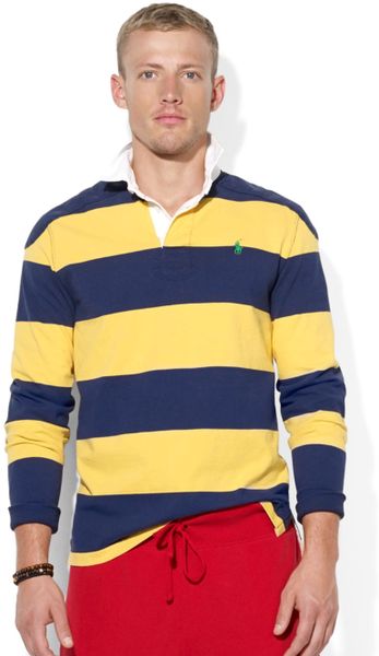 Polo Ralph Lauren Striped Rugby Shirt in Blue for Men (French Navy ...