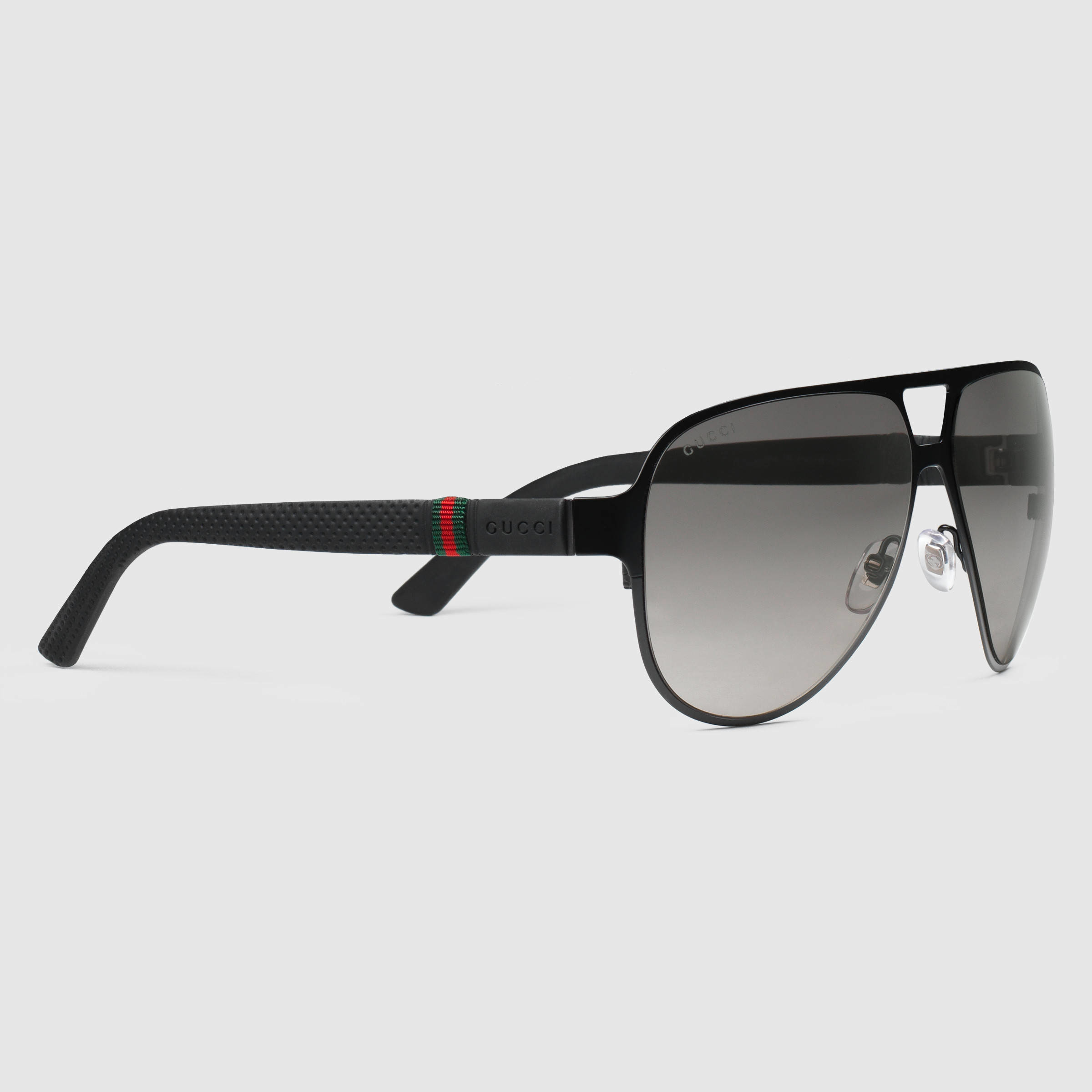 Lyst Gucci Light Steel Aviator Sunglasses In Black For Men
