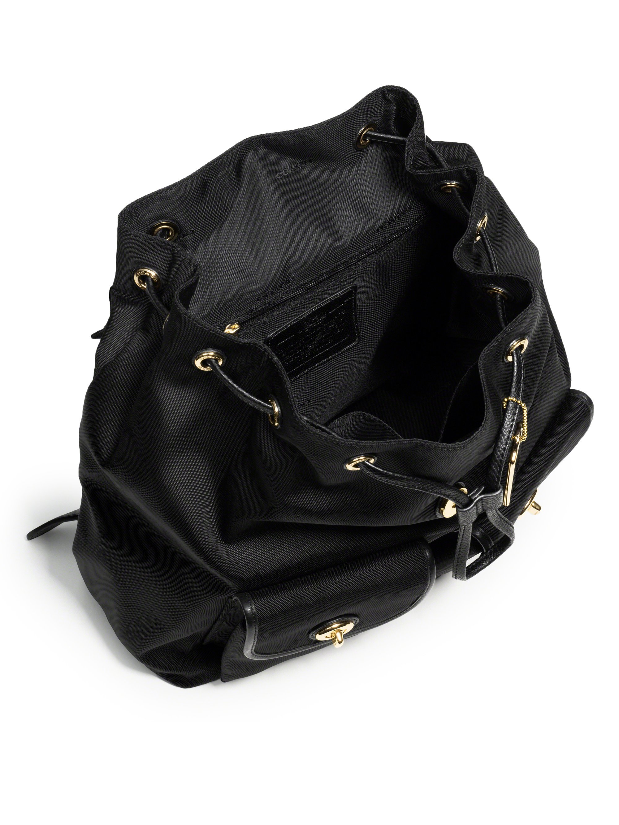 Coach Small Nylon Backpack in Black | Lyst