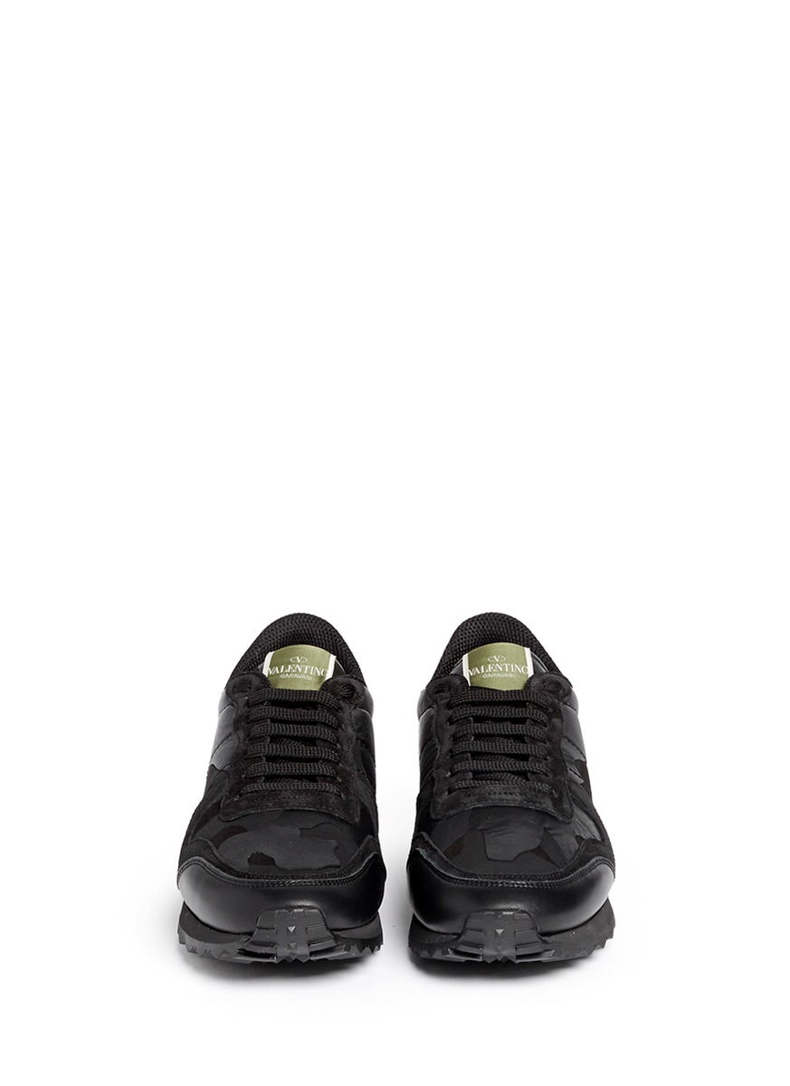 Valentino camouflage-print leather and suede sneakers Valentino camouflage-print leather and suede sneakers
