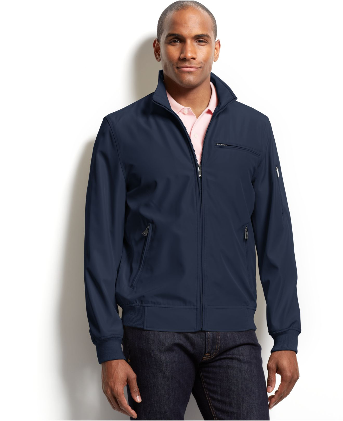 Lyst Perry Ellis Full Zip  Stand Collar Bomber Jacket  in 