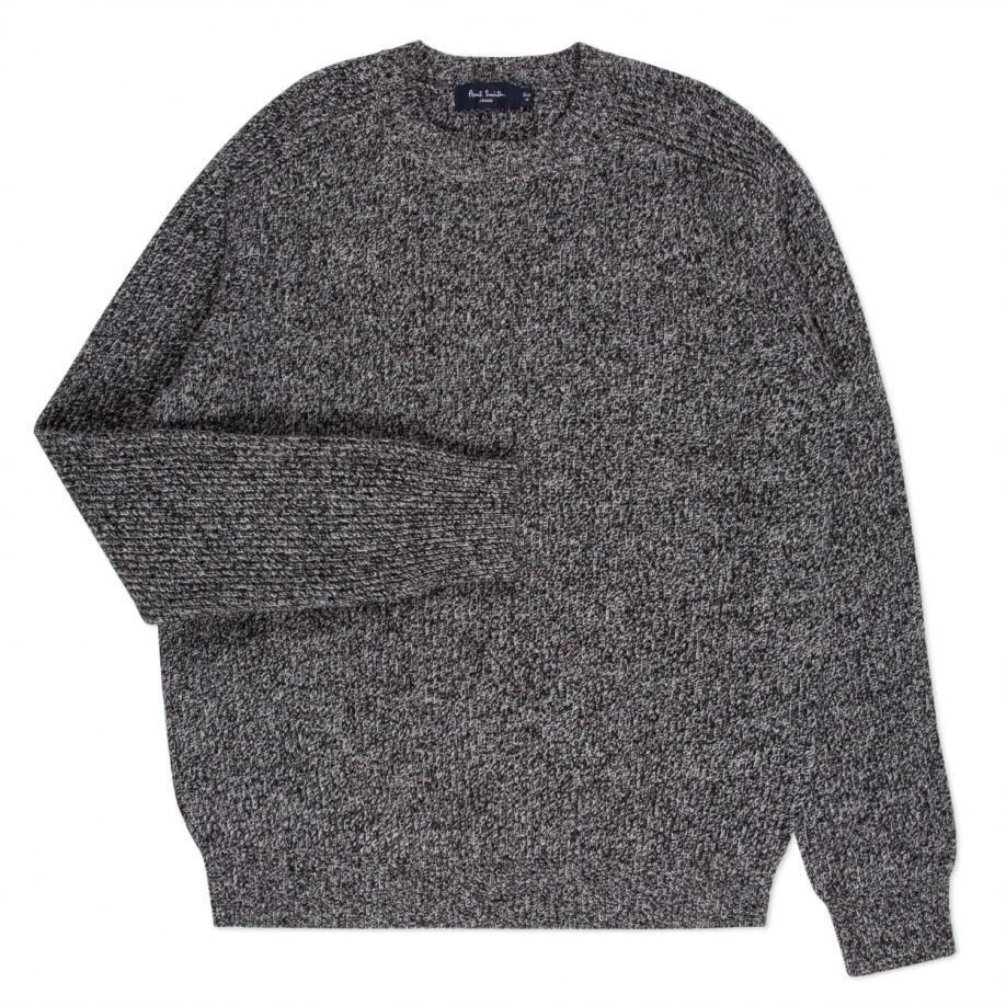 Lyst - Paul Smith Men's Grey Melange Ribbed Merino Wool Sweater in Gray ...