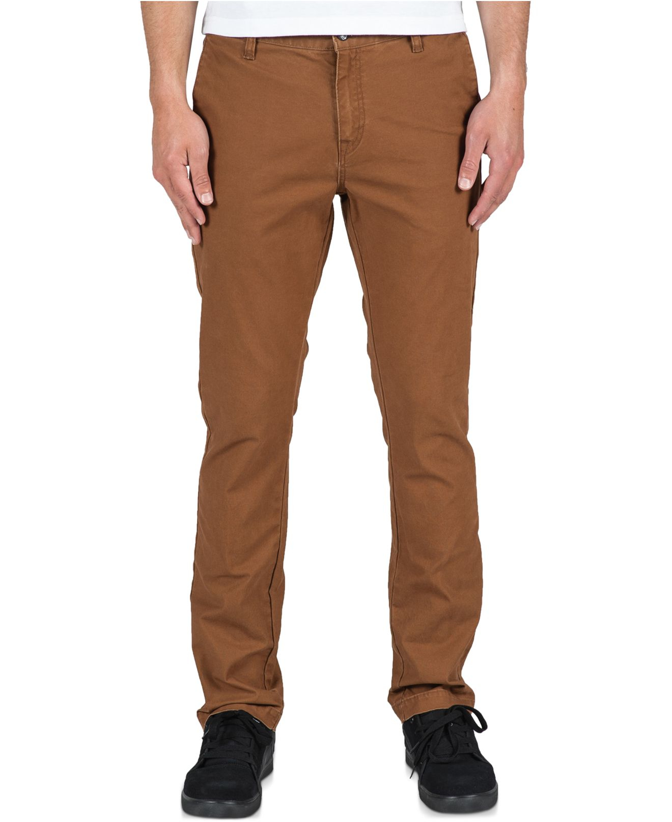 Lyst - Volcom Frickin Slim-fit Canvas Chino Pants in Brown for Men