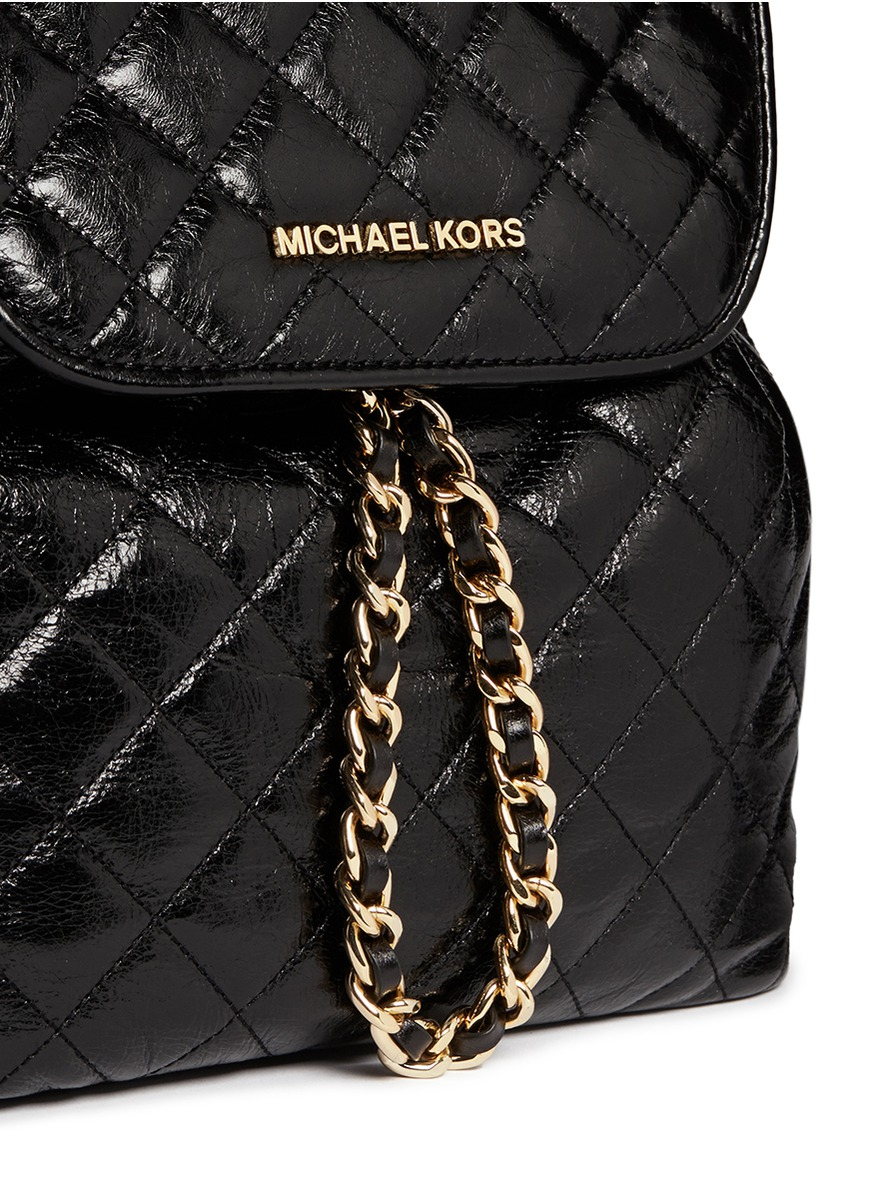 Michael michael kors 'Susannah' Quilted Leather Backpack in Black Lyst