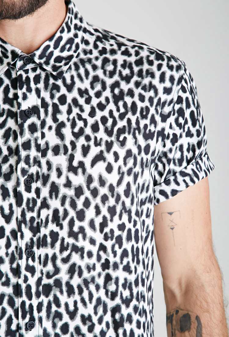 Forever 21 Leopard Print Button-down Shirt for Men | Lyst