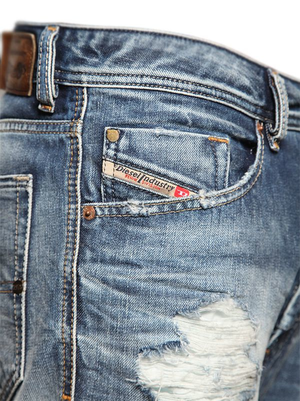 Diesel 17cm Narrot Destroyed Denim Jeans in Blue for Men - Lyst