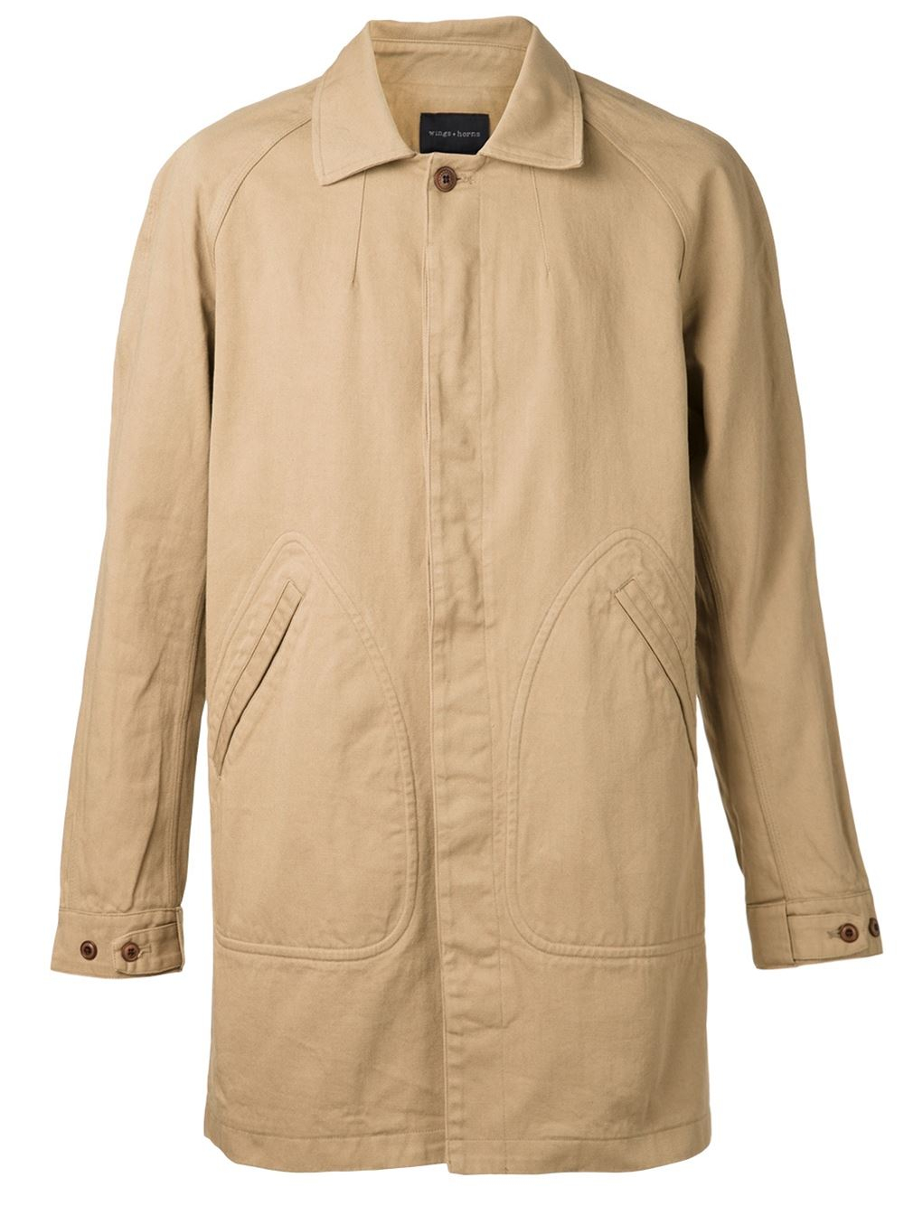 Lyst Wings + Horns 'Shrunken Twill Mac' Coat in Natural for Men